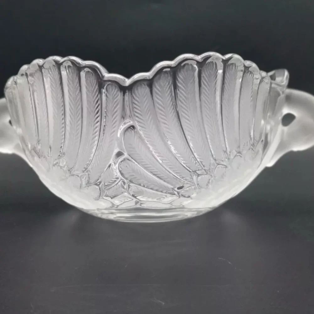Vintage Mikasa Walther Crystal Swan Bowl West Germany 4